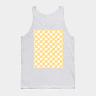 Yellow and White Check Gingham Plaid Tank Top